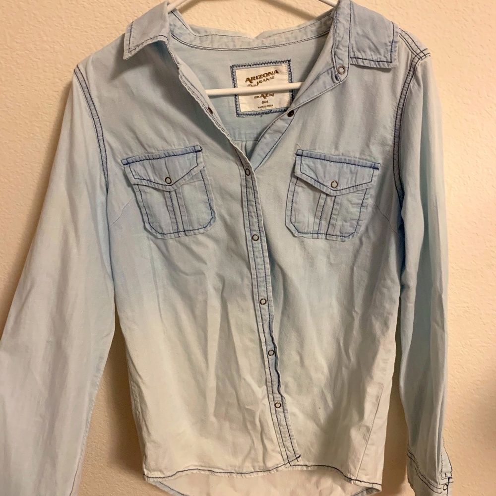 Blue Jean Button Down Flannel by Arizona Jeans Co.